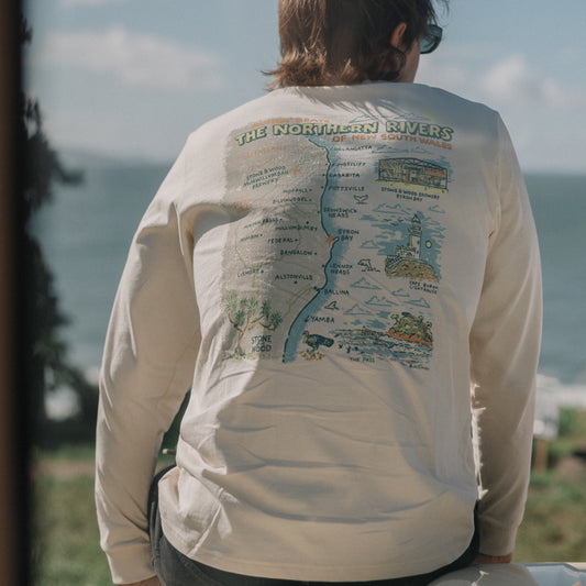 Unisex Northern Rivers Map Longsleeve Tee