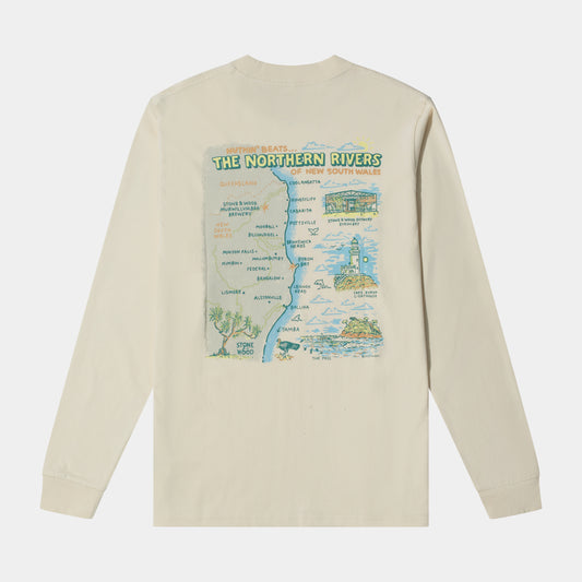 Unisex Northern Rivers Map Longsleeve Tee